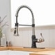 preview thumbnail 20 of 36, Single Handle Kitchen Sink Faucet With Pull Down Sprayer Commercial Kitchen Faucet One Hole Spring High Arc Gooseneck Bar Faucet Brushed Nickel & Matte Black