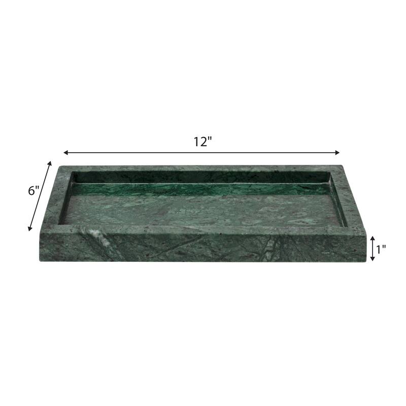 Luxe Stone Classic Minimalist Rectangular Marble Bathroom Countertop Tray