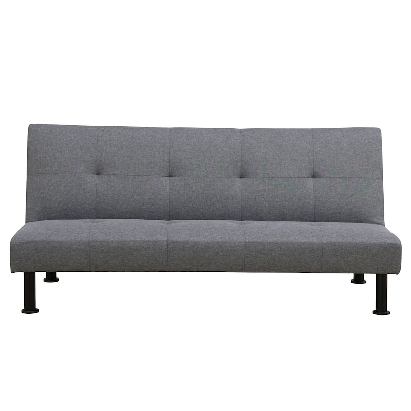 Modern Futon Convertible Sofa Bed Adjustable Backrest - Grey