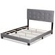 preview thumbnail 4 of 16, Caprice Modern Glam Velvet Fabric Upholstered Panel Bed