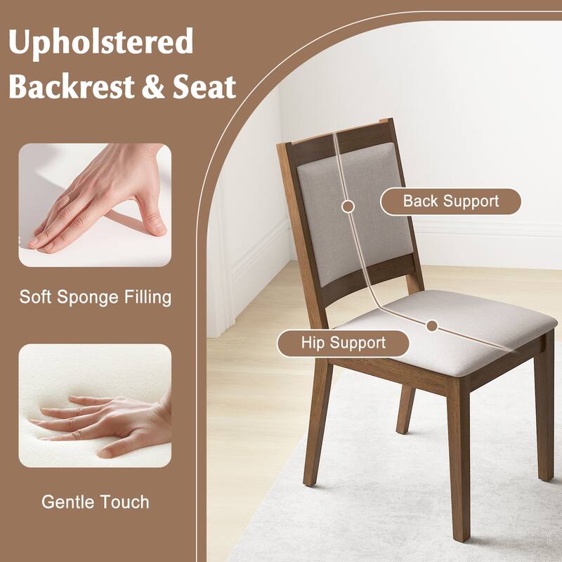 Gymax Modern Dining Chair Set of 4 Upholstered Kitchen Chair w/ Padded