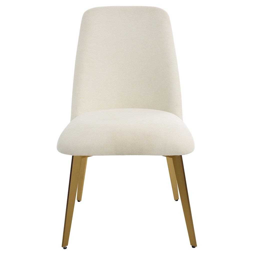 Solid upholstered Armless Dining Chair - 35" - Brown