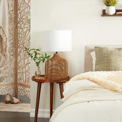 Polyester Natural Table Lamp - 15 x 15 x 25