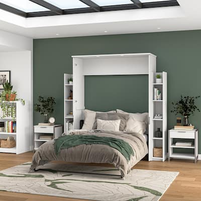 Lumina Queen Murphy Bed with Shelves (88W) by Bestar