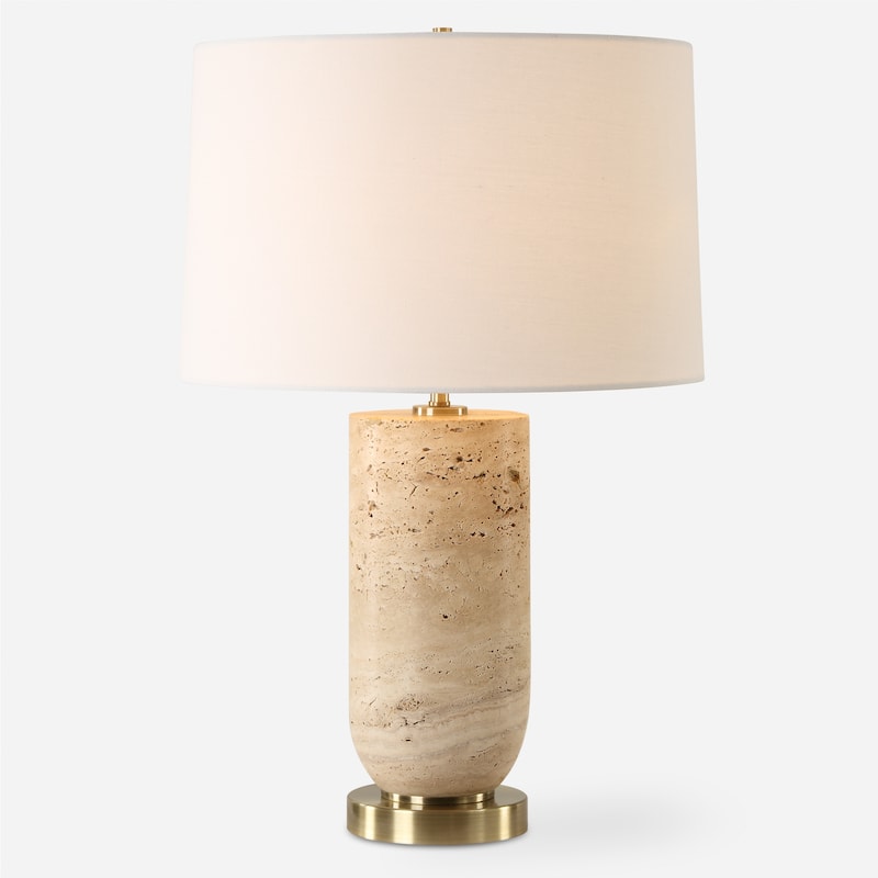 Uttermost Aubrey Travertine Table Lamp - 24.5" H X 16" W X 16" D