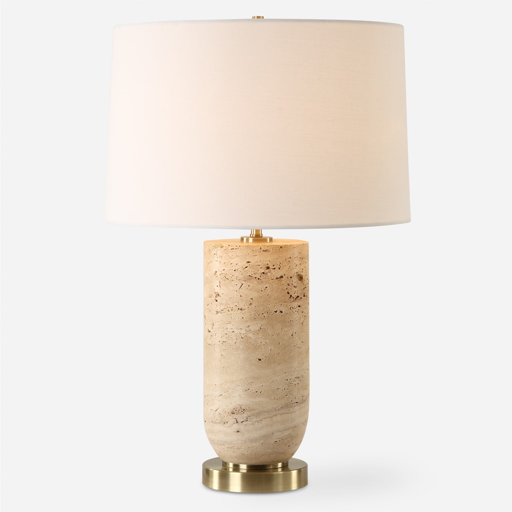 Uttermost Aubrey Travertine Table Lamp - 24.5" H X 16" W X 16" D