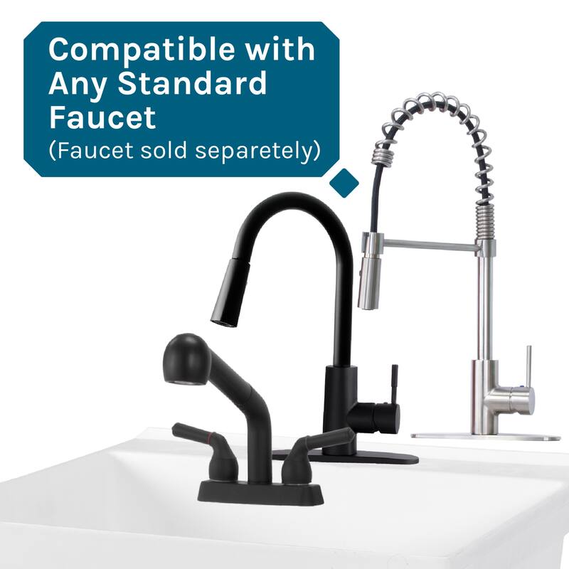 TEHILA 19-Gallon Wall-mounted Utility Sink 22.88 in. W with Drainage Kit