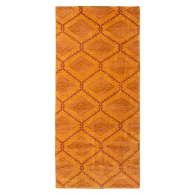 ECARPETGALLERY Hand-knotted Opulence Light Brown Wool Rug - 4'2 x 8'10