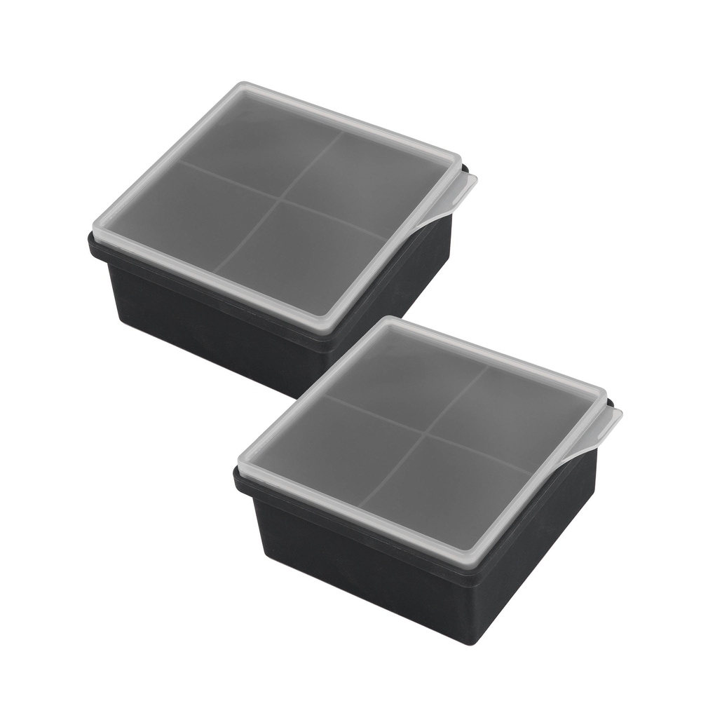 Choice Black Silicone 4 Compartment 2 Cube Ice Mold