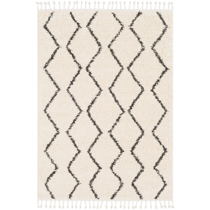 Livabliss Jada Moroccan Stripe Shag Area Rug