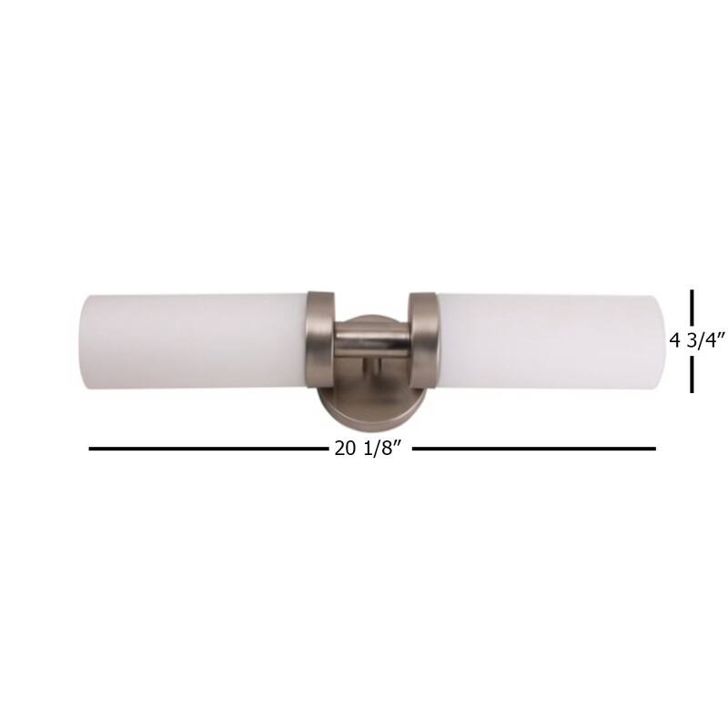 Greta 5 in. 2-Light Brushed Nickel Sconce - 20.12" W x 4.75" H x 4" D