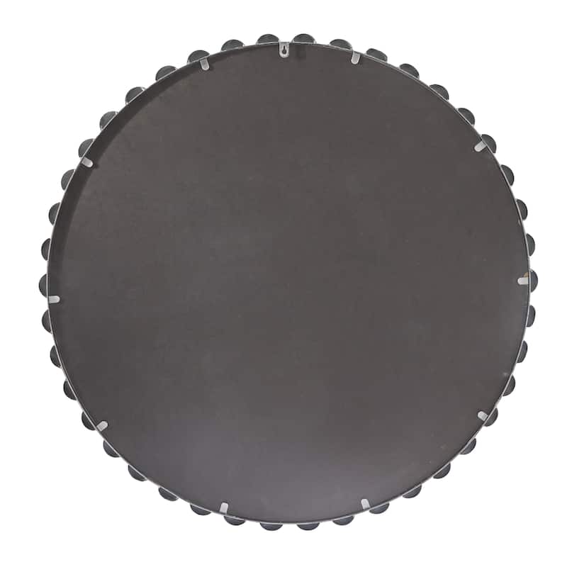 Metal Wall Mirror with Beaded Detailing - Gold, Silver, Dark Gray - CosmoLiving by Cosmopolitan
