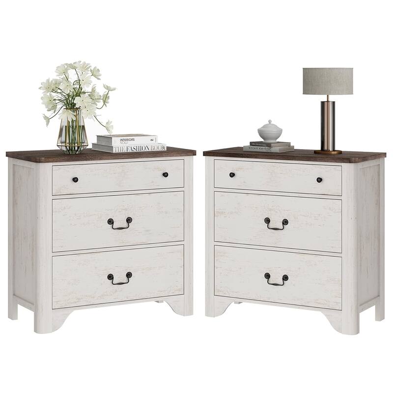 WAMPAT 3 Drawer Dresser for Bedroom, Dresser with Wide Chest, 31.5" White