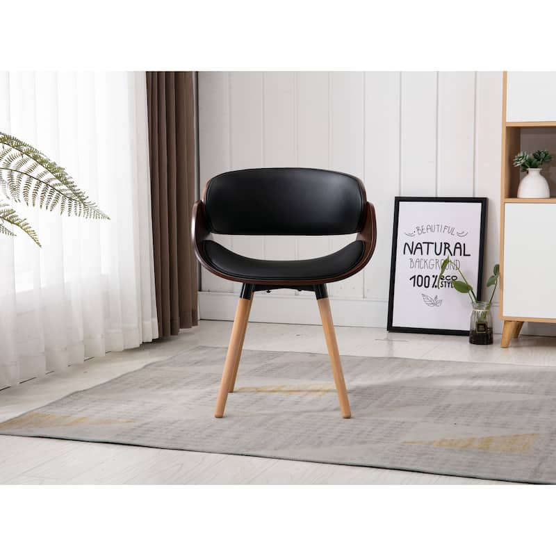 Home Beyond Black Synthetic Leather Leisure Chair - 24'' H x 15'' W x 21'' D