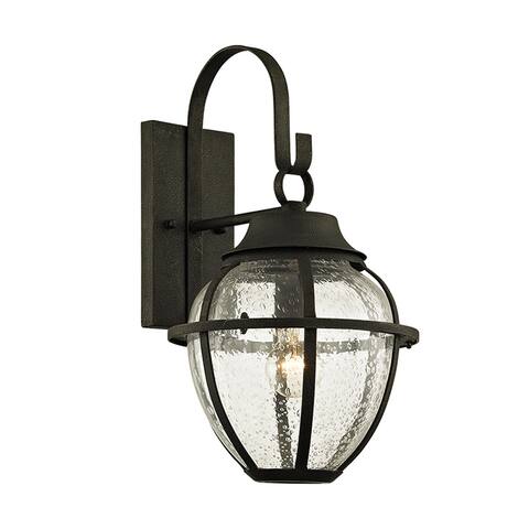 Troy Lighting Bunker Hill 1-light Vintage Bronze Outdoor Wall Sconce with Clear Seeded Glass