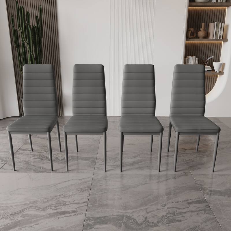 Modern Faux Leather Upholstered Dining Chair (Set of 4)