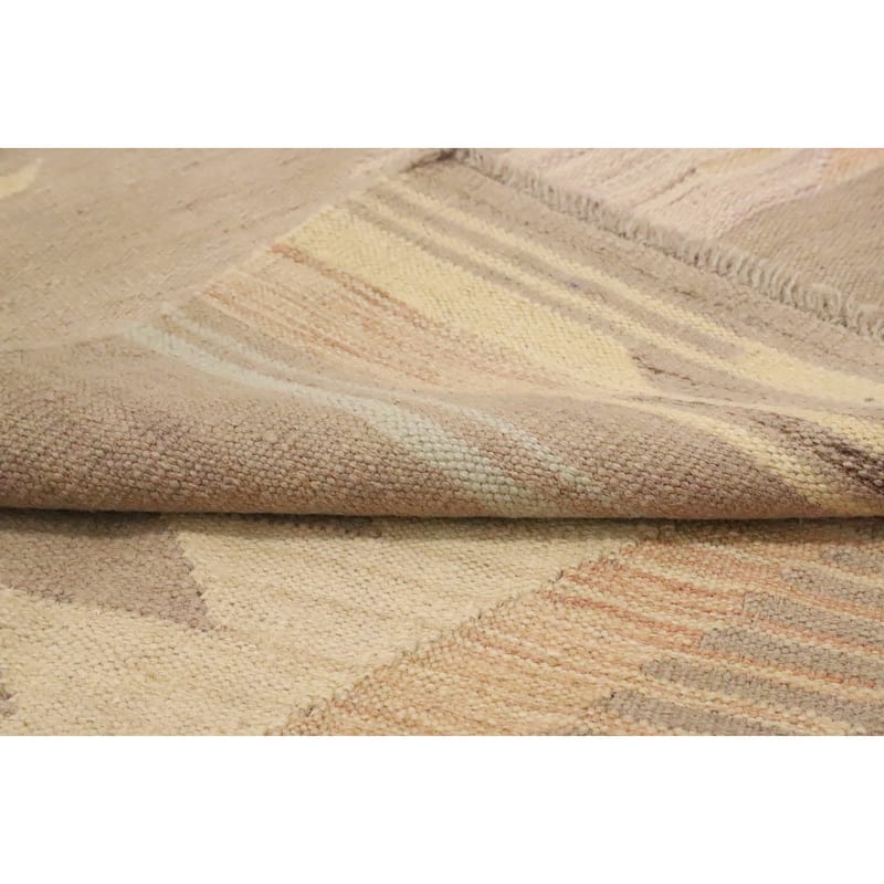 Hand Woven Oriental 100% Wool Carpet Southwestern Tribal Multi-Colored Kilim Area Rug - 9' 9'' X 6' 7''