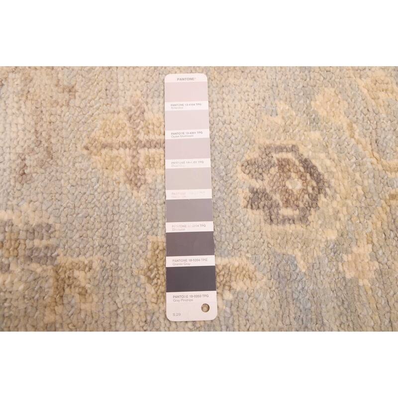 ECARPETGALLERY Hand-knotted Kavya Oushak Light Grey Wool Rug - 7'11 x 9'11