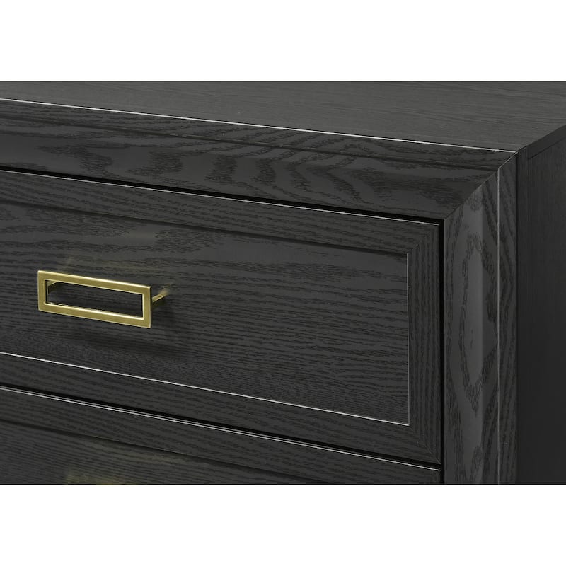 Hatty Black Velvet Upholstered Tufted Panel Bed