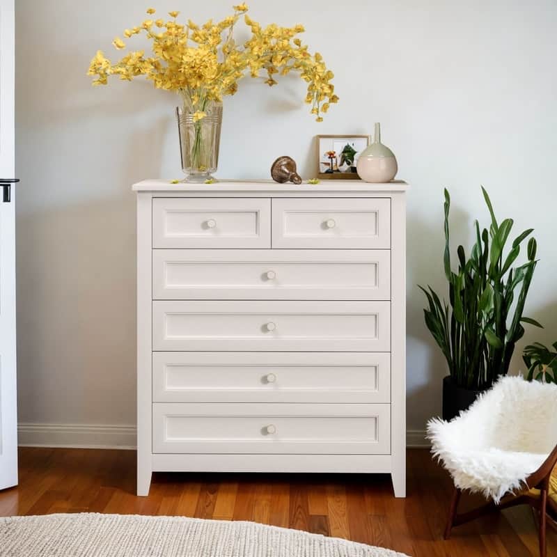 Modern Wood White Drawer Dresser Bar, Tableware Buffet Console