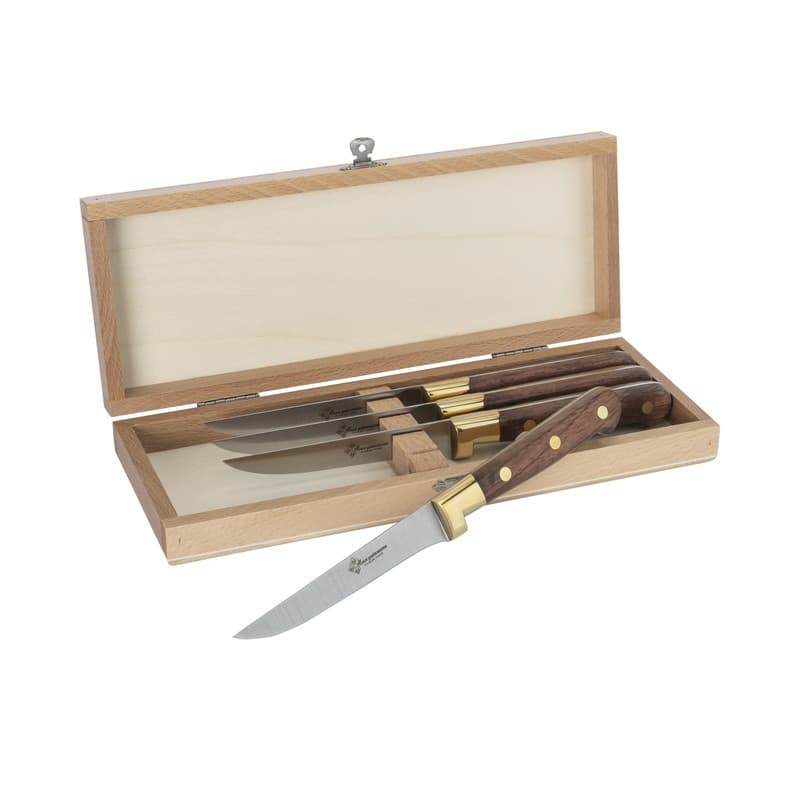 AU NAIN Steak Knives with Rose Wood Handles, Set of 4 - 7.5 x .5 x .5 - 7.5 x .5 x .5