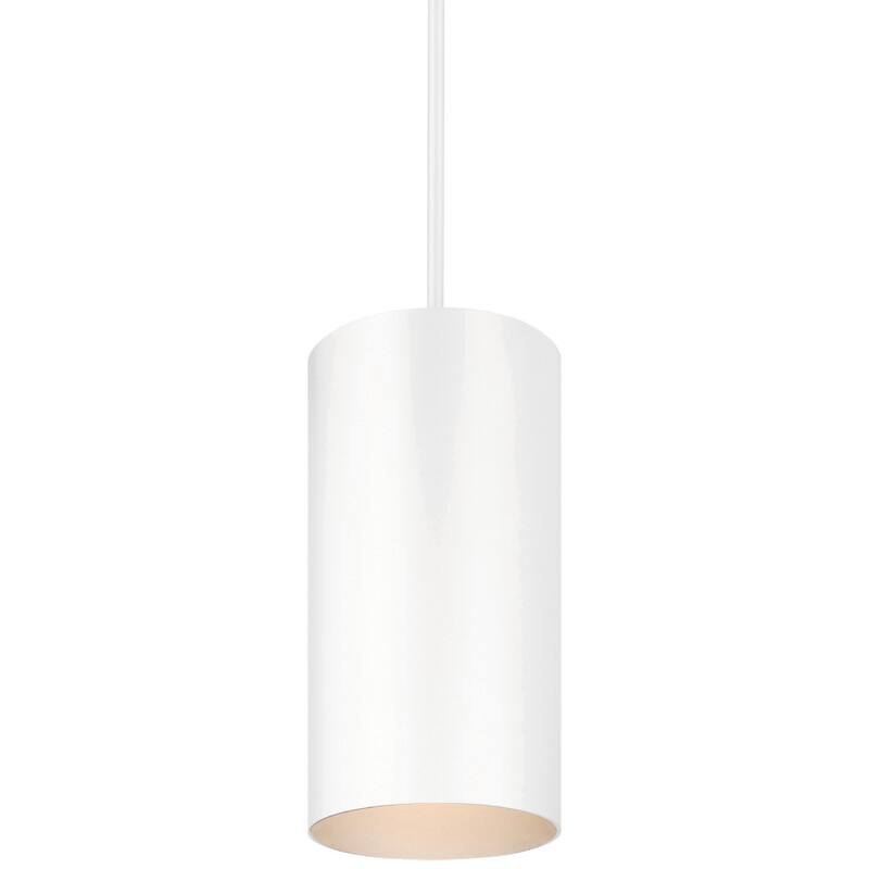 Volume Lighting 1-Light White Aluminum LED Cylinder Pendant - N/A