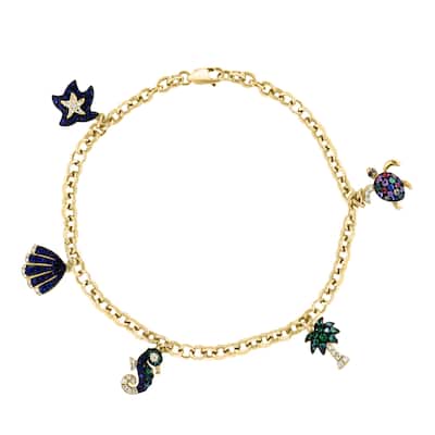 EFFY 14K Gold Multi Sapphire Sealife Bracelet