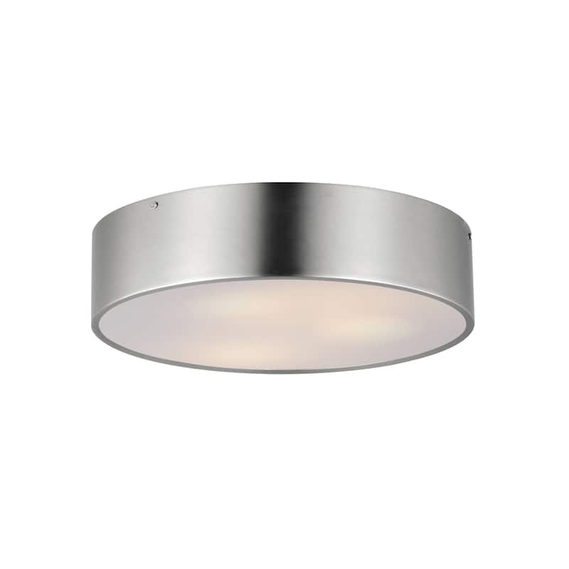 Maxim 10496 Tommy 3 Light 16" Wide Flush Mount Drum Ceiling Fixture - Satin Nickel