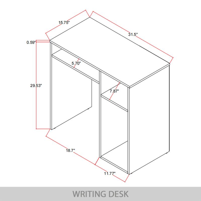 CraftPorch Classic Writing Table with Shelf Cabinet