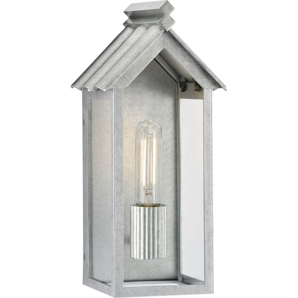 POINT DUME® Dunemere Galvanized Finish Outdoor Wall Lantern with DURASHIELD - 6.625 in x 5.875 in x 14 in