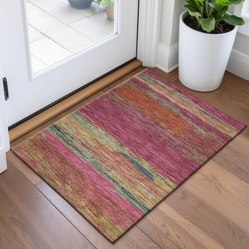 Premium Washable Super Soft Abstract Ombre Mayfield Rug - Blush - 1'8" x 2'6"