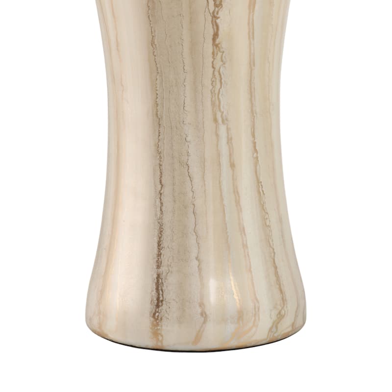 Glass Floor Vase with Tapered Body Rounded Lip Modern Glam Accent