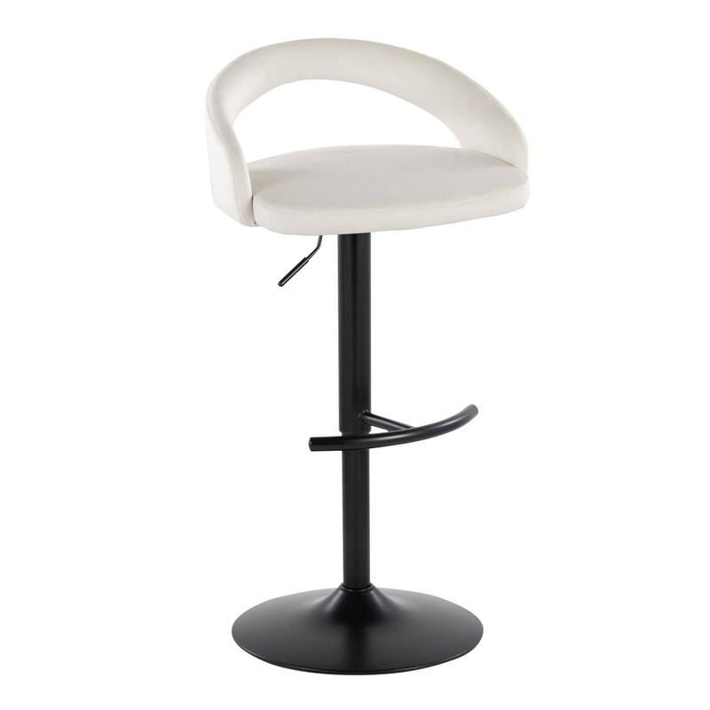 Grotto Upholstered Adjustable Barstool with Black Metal - Set Of 3