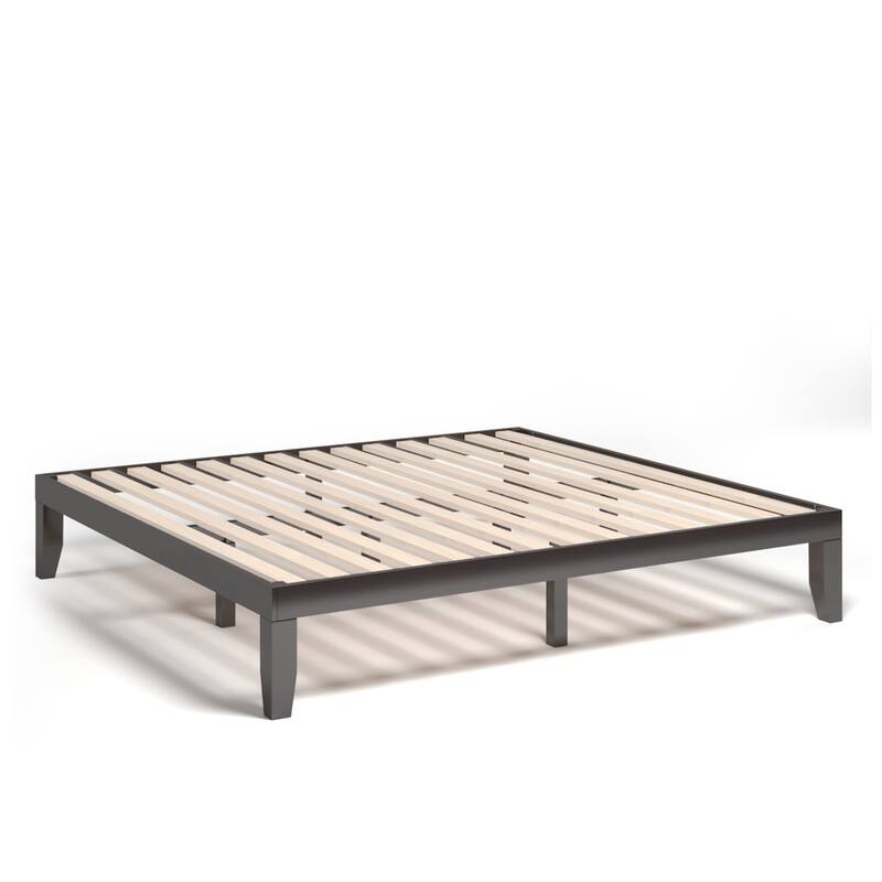 Costway King Size 14'' Wooden Bed Frame Mattress Platform Wood Slats
