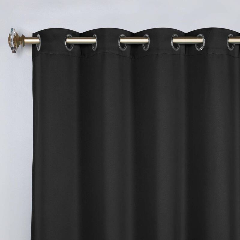 Superior Solid Machine Washable Room Darkening Grommet Curtains, Set of 2