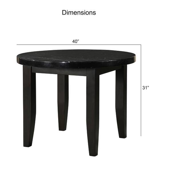 Porch & Den Merkem Round Black Marble 40inch Round Top Dining Table