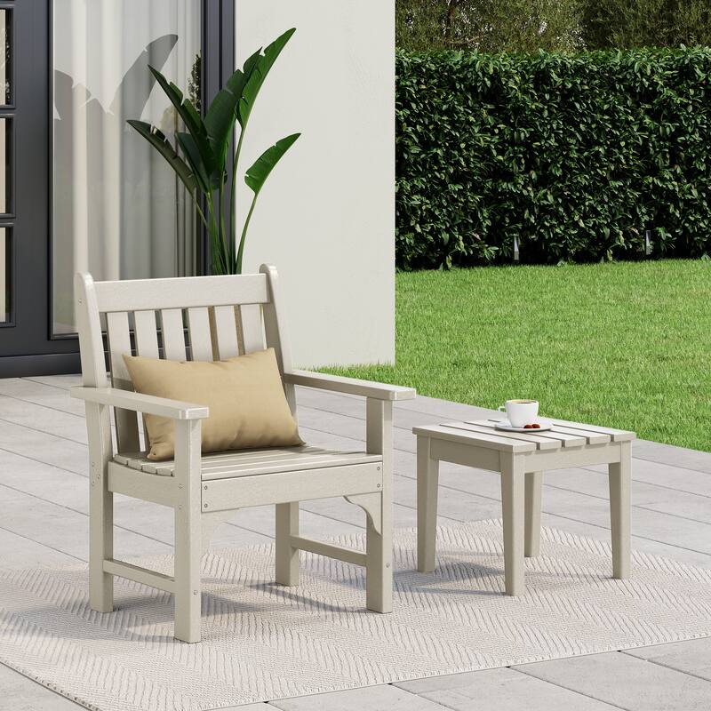 Laguna Outdoor Patio Garden Arm Chair Set with Side Table