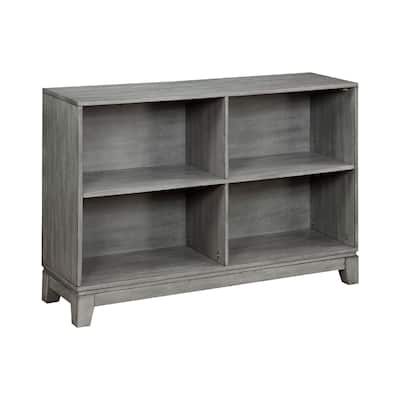 Thiem Cubby Bookcase, 43 Inch Wide 4 Shelves, Rustic Gray Veneer