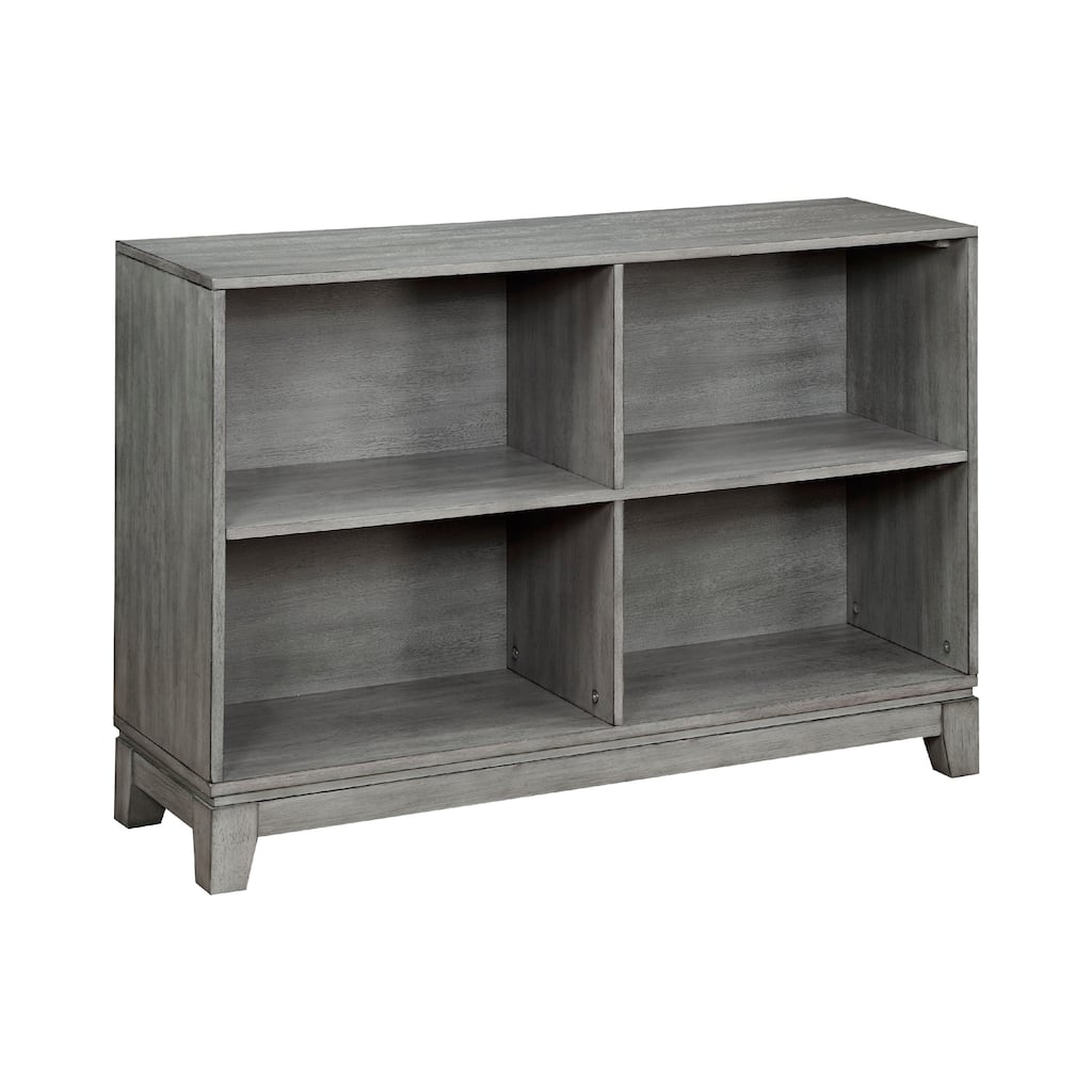 Thiem Cubby Bookcase, 43 Inch Wide 4 Shelves, Rustic Gray Veneer