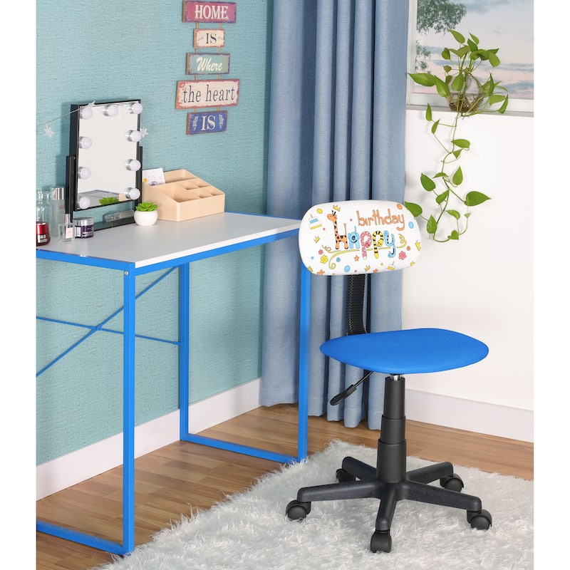 Kids Rolling Drawing Desk & Chair Set Colorful Rotating Upholstered Student Office Computer Chair for Children