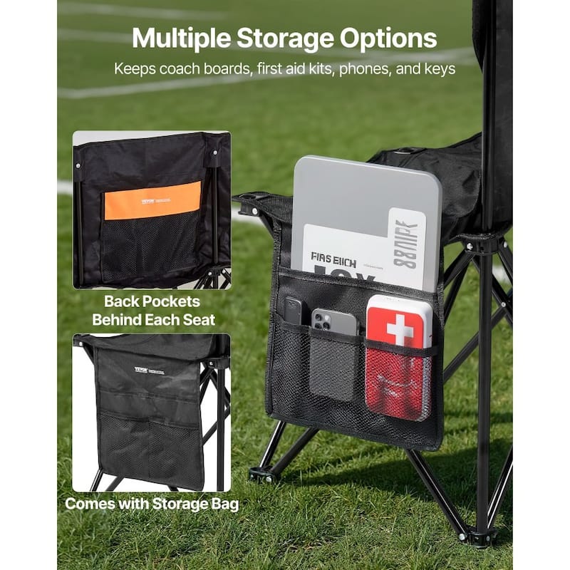 Foldable Team Bench with 600D Oxford Fabric Sturdy Iron Frame for Sports and Outdoor Use