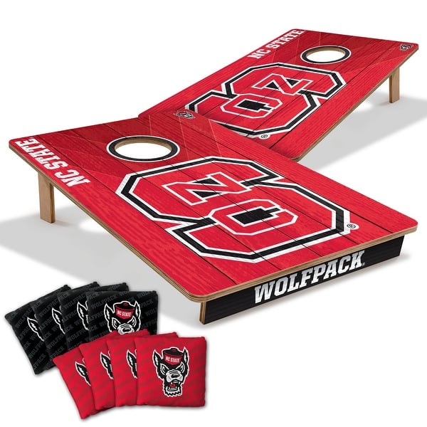 slide 2 of 7, NC State Wolfpack NCAA Tailgate Cornhole Board Set Include Carrying Case