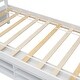 preview thumbnail 16 of 22, Twin Size House Bed with Roof Frame, Bedside-shelves, Under Bed Storage Unit