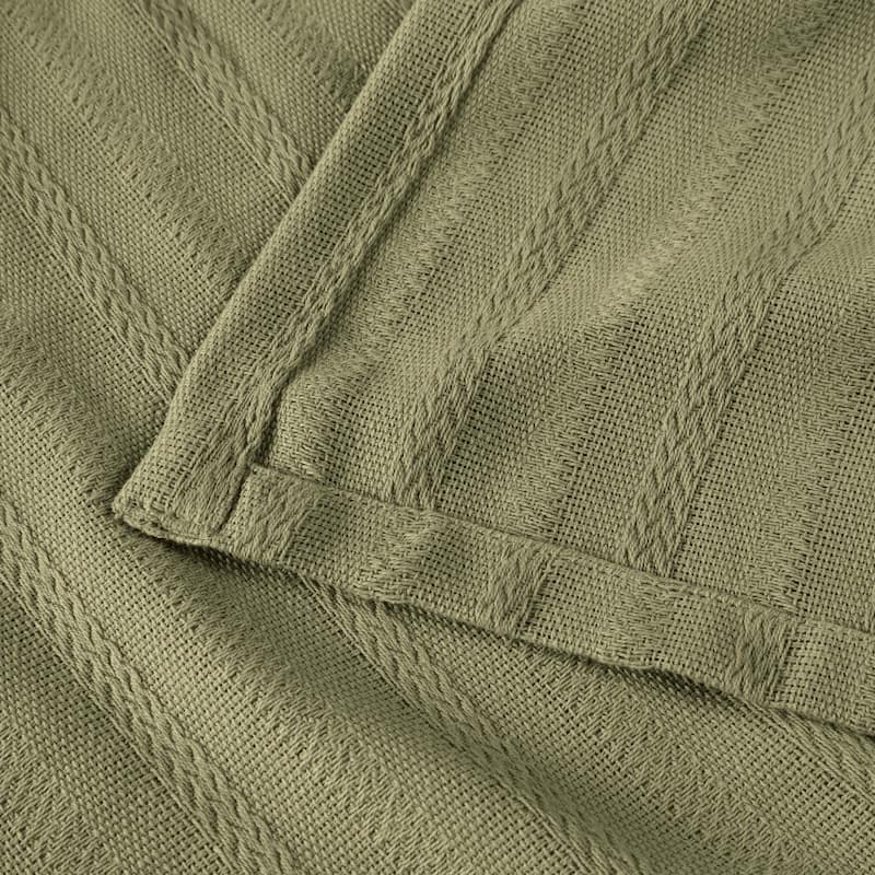 Superior Clara Cotton Textured Striped Lightweight Woven Blanket
