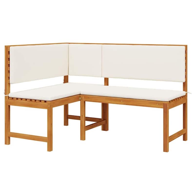 vidaXL Garden Corner Bench Brown 140 x 100 x 91cm Solid Acacia wood - 55.1 x 39.4 x 35.8