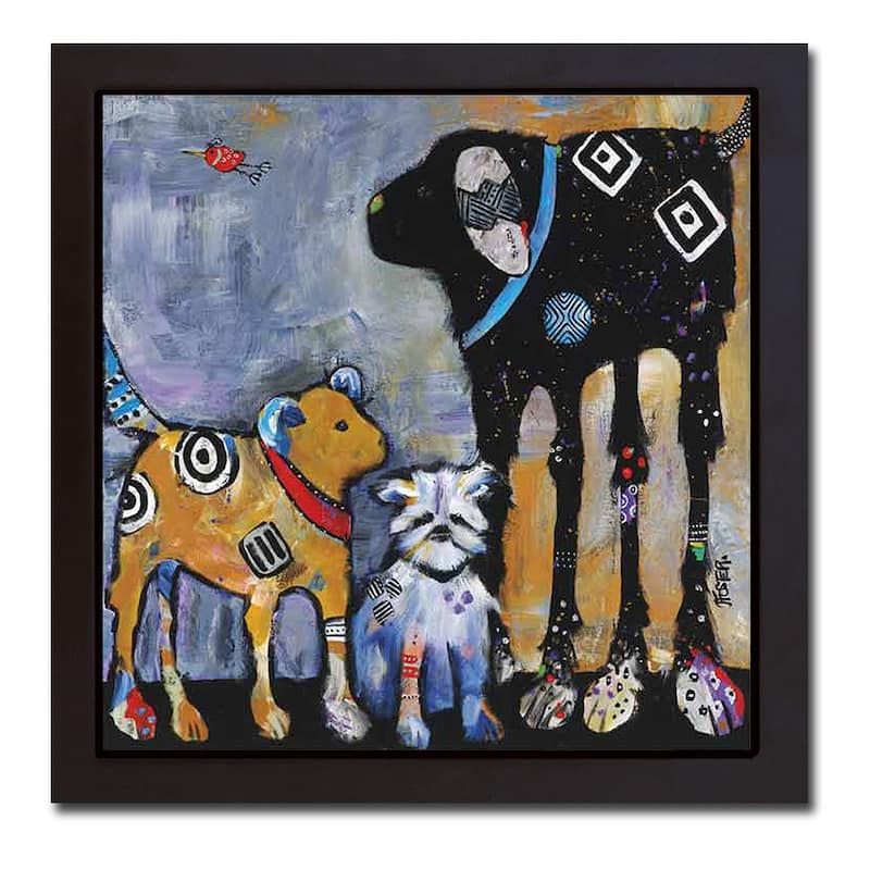 Proud Mom by Jenny Foster Black Floater Framed Canvas Art (20 in x 20 in)
