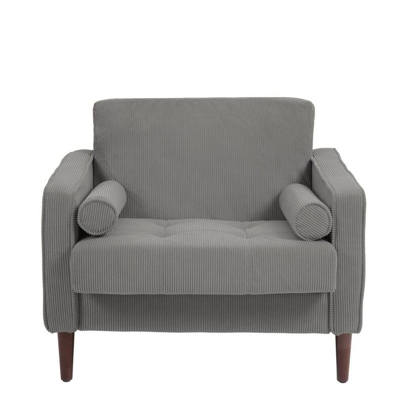 2 Set Upholstered Wide Comfy Accent Club Chair with Wood Leg - 34.6" W x 30.6" D x 28.7" H