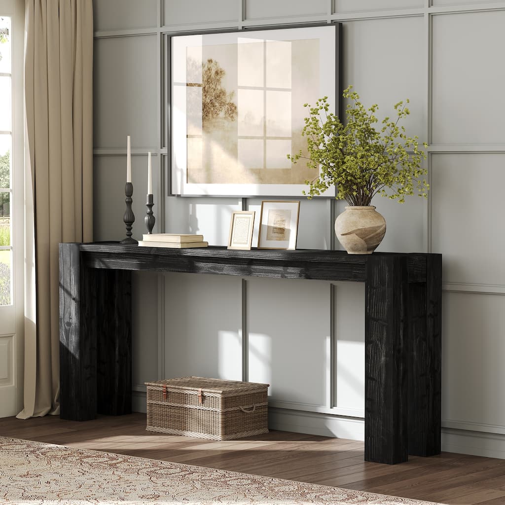 Solid Wood Console Table for Entryway, 70.9 Inch Extra Long Sofa Table