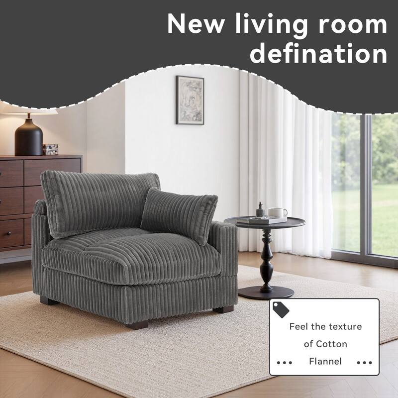 Cotton Flannel corner Sofa Armless Modular Sectional Sofa Seamless Combination