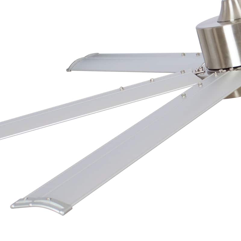 65-inch Brushed Nickel Modern Windmill Ceiling Fan with LED Light and Remote Control